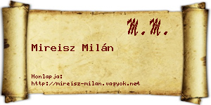 Mireisz Milán névjegykártya